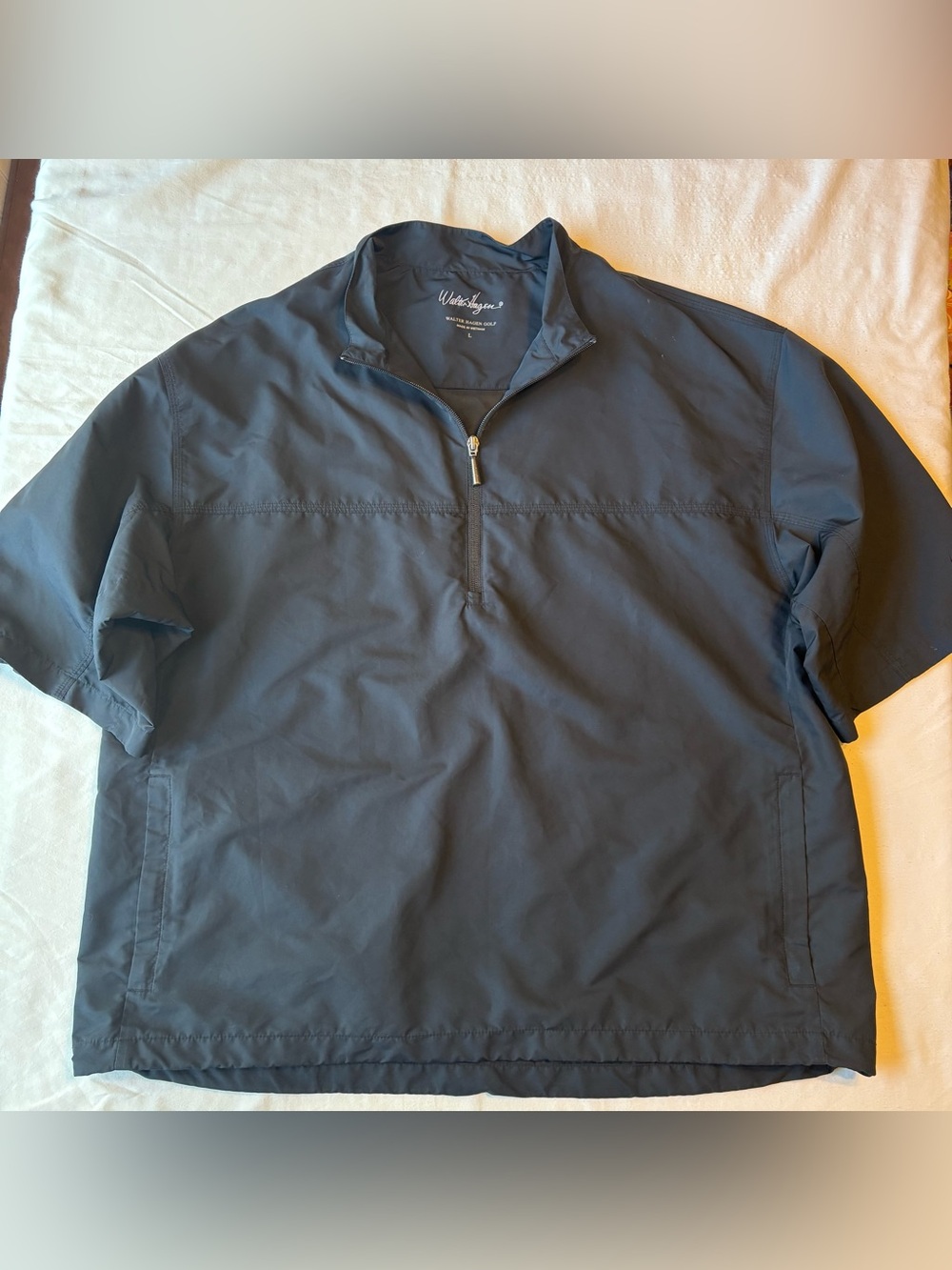 Walter Hagen Men’s Golf Navy Half-Zip Windbreaker Jacket- short sleeve